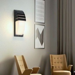 Wodoodporna lampa zewnętrzna na werandę, czarna, aluminiowa lampa ścienna, oświetlenie ogrodowe