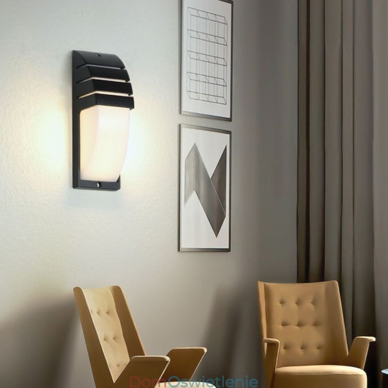 Wodoodporna lampa zewnętrzna na werandę, czarna, aluminiowa lampa ścienna, oświetlenie ogrodowe