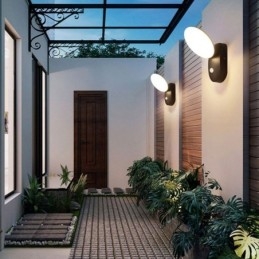 Nowoczesna minimalistyczna lampa aluminiowa ogrodowa wodoodporna półksiężycowa lampa ścienna