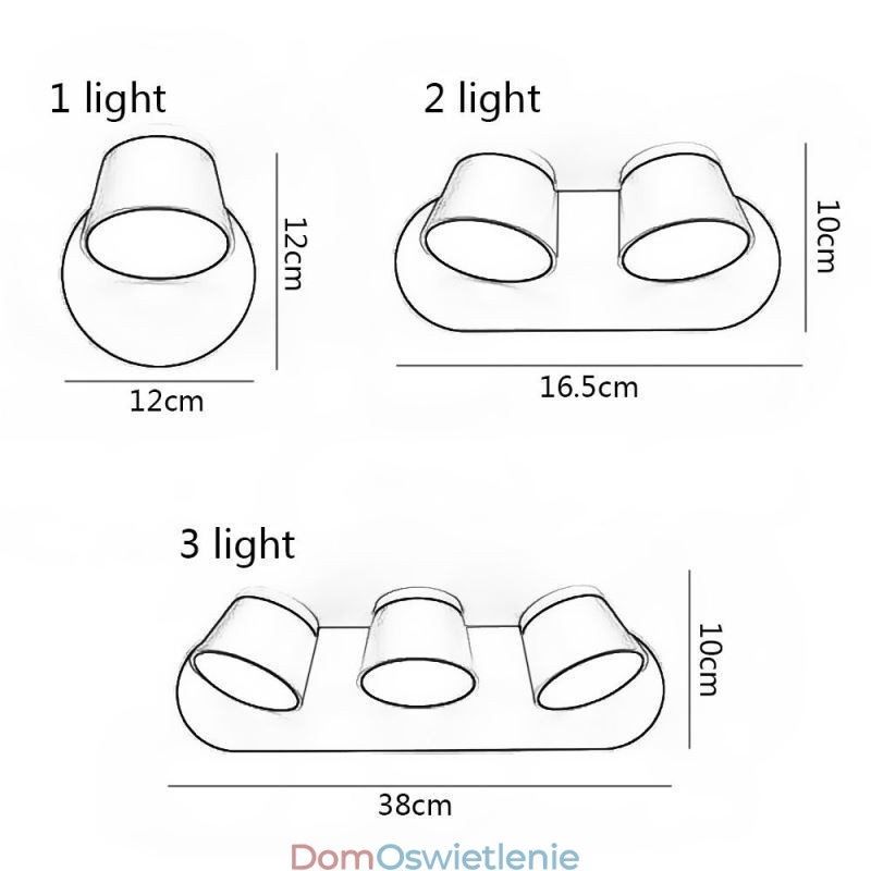 Nowoczesna lampa ścienna Obrotowa lampa ścienna Aluminiowa
