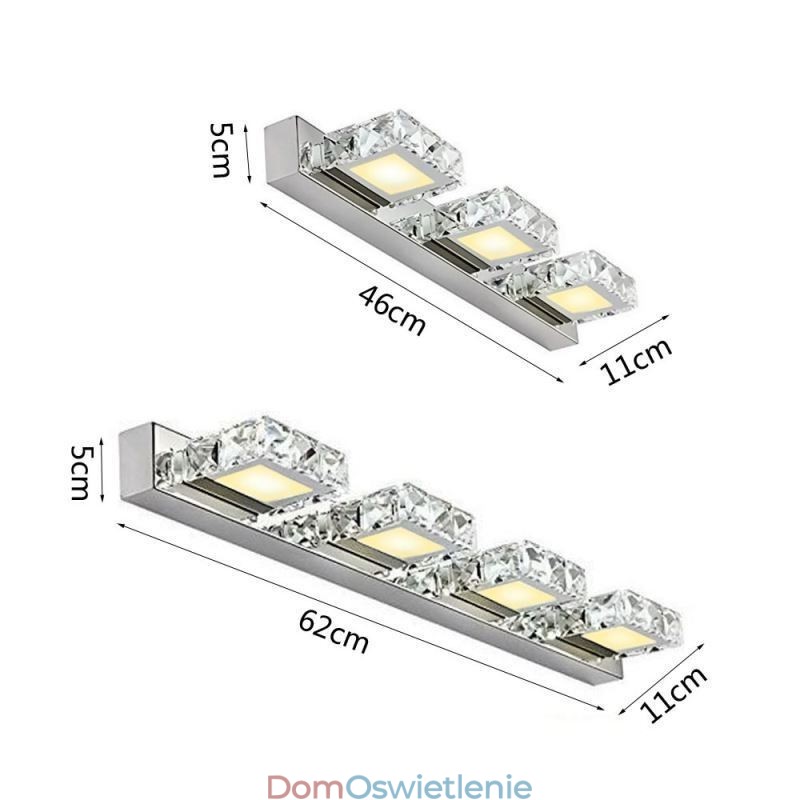 Kinkiet Lustro Łazienkowe Lampa Ścienna Washroon Stal Nierdzewna