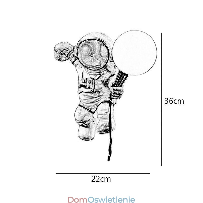 Nowoczesny kinkiet ścienny Kreatywny astronauta Żywica ścienna Lampa ścienna dla dzieci