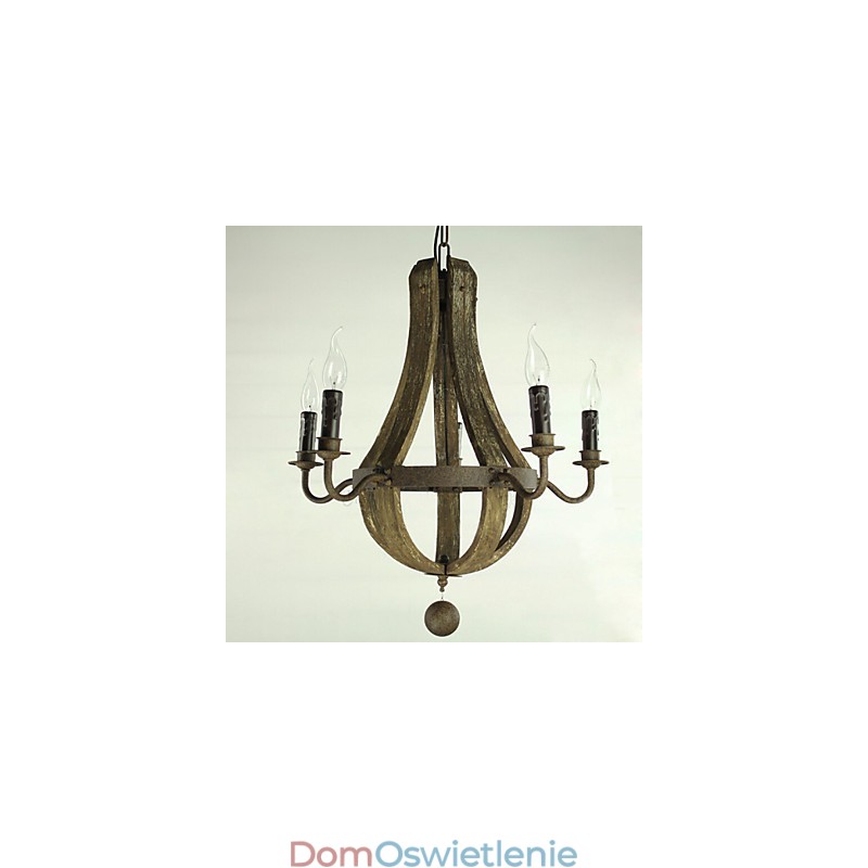 Żyrandol 5 świateł Vintage Retro Country Living Jadalnia Metal