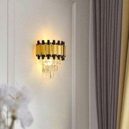 Wisząca kryształowa nowoczesna lampa ścienna, przewodowa, 11,81" wysoka oprawa