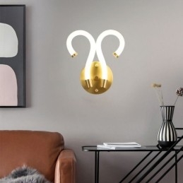 Nowoczesna lampa ścienna Kreatywność Kinkiet Kinkiet Miedziany Owczy Róg 2 Światła