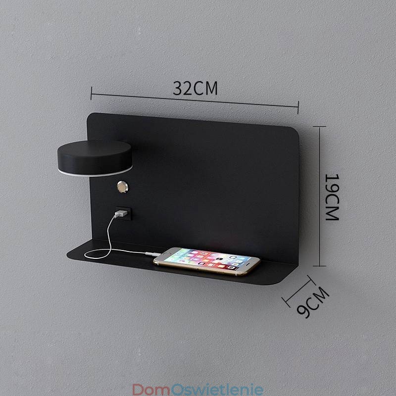 Kinkiet obrotowy z portem ładowania USB