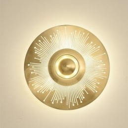 Kinkiet Nordic Brass Hollow Out Round Shape Sconce Light