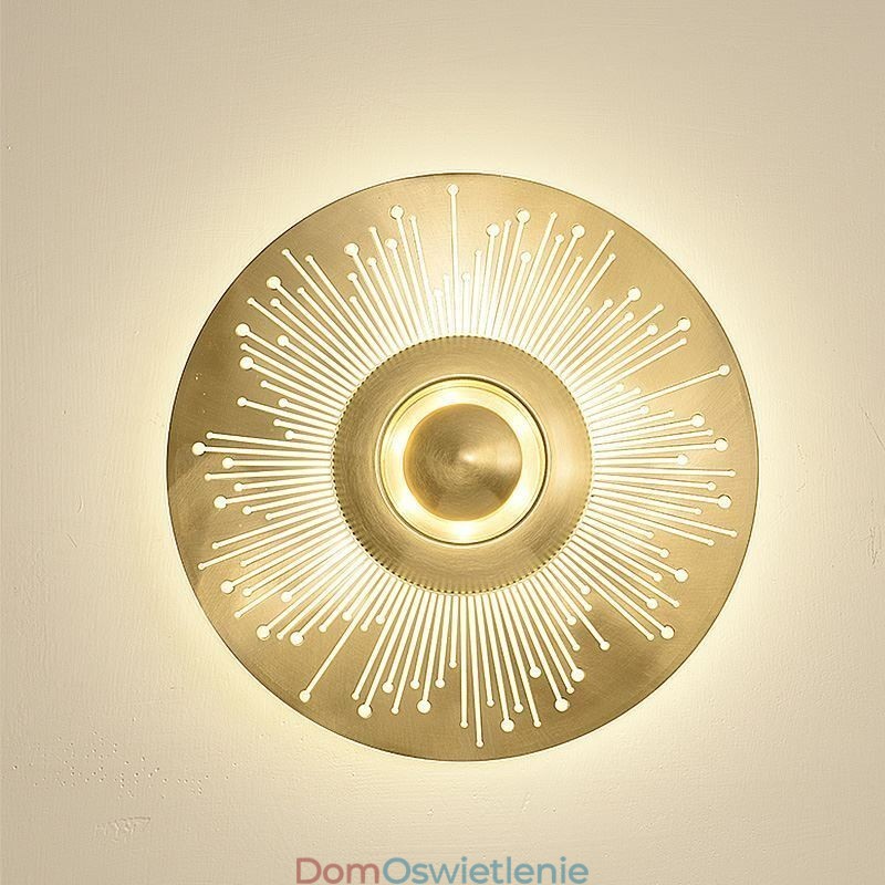 Kinkiet Nordic Brass Hollow Out Round Shape Sconce Light