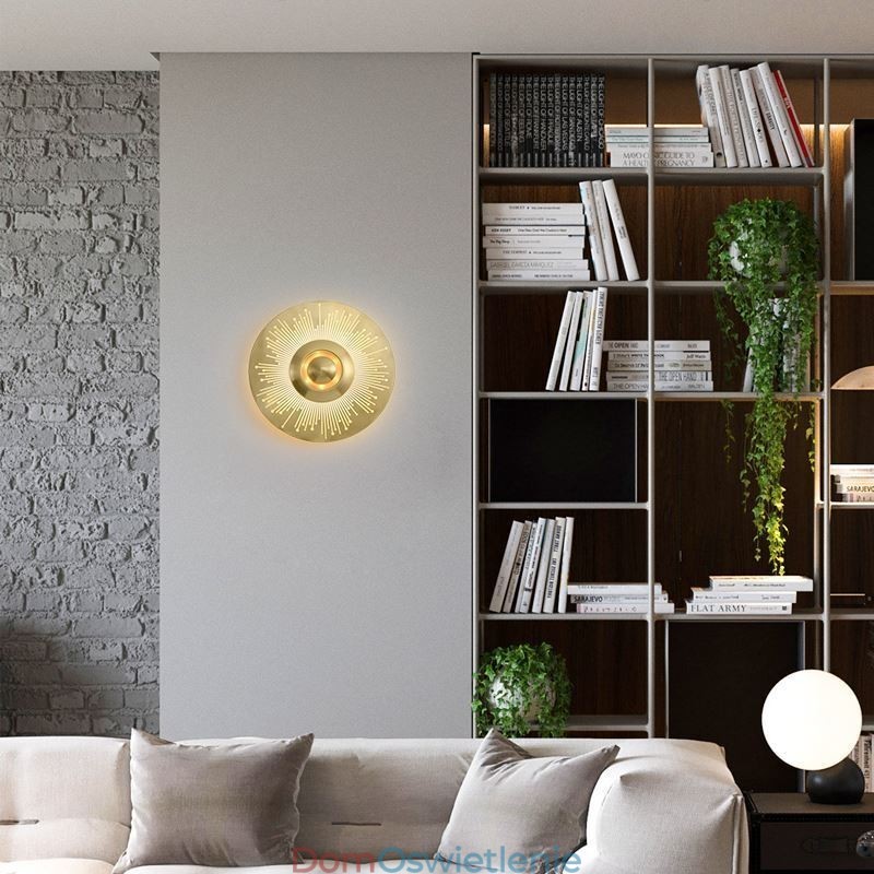 Kinkiet Nordic Brass Hollow Out Round Shape Sconce Light