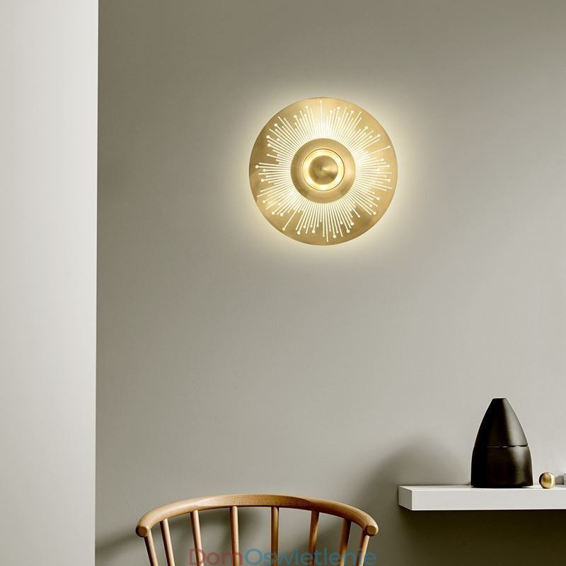 Kinkiet Nordic Brass Hollow Out Round Shape Sconce Light