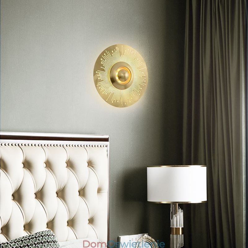 Kinkiet Nordic Brass Hollow Out Round Shape Sconce Light