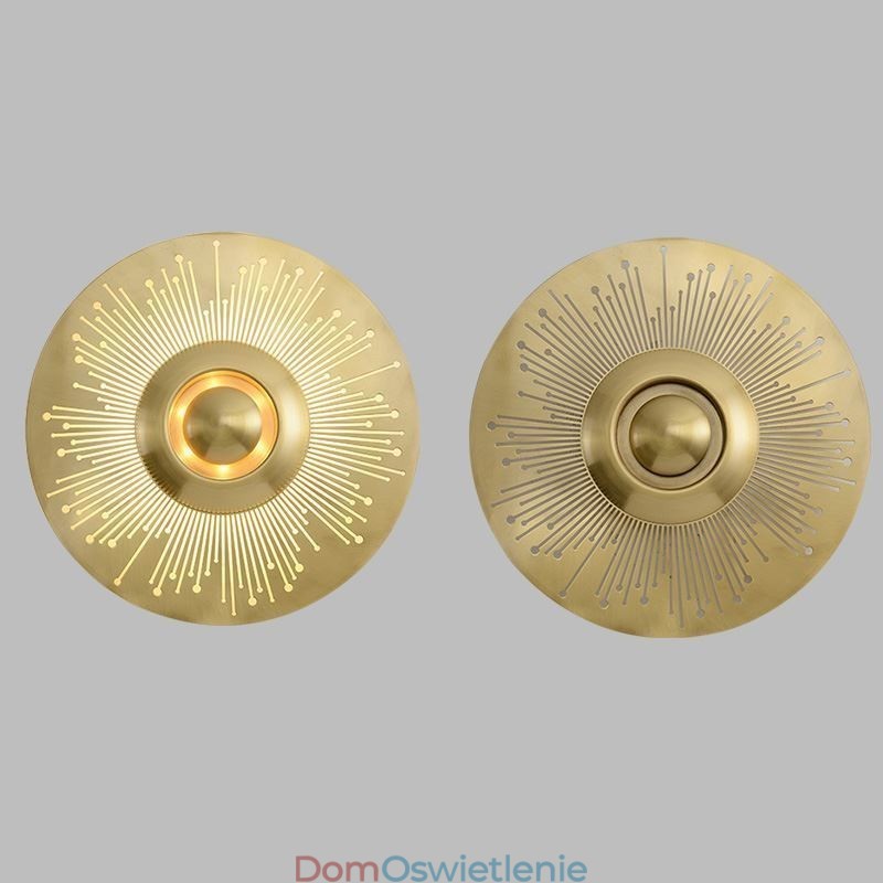 Kinkiet Nordic Brass Hollow Out Round Shape Sconce Light