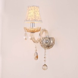 Elegancki kryształowy kinkiet w stylu europejskim, lampa ścienna do alejki