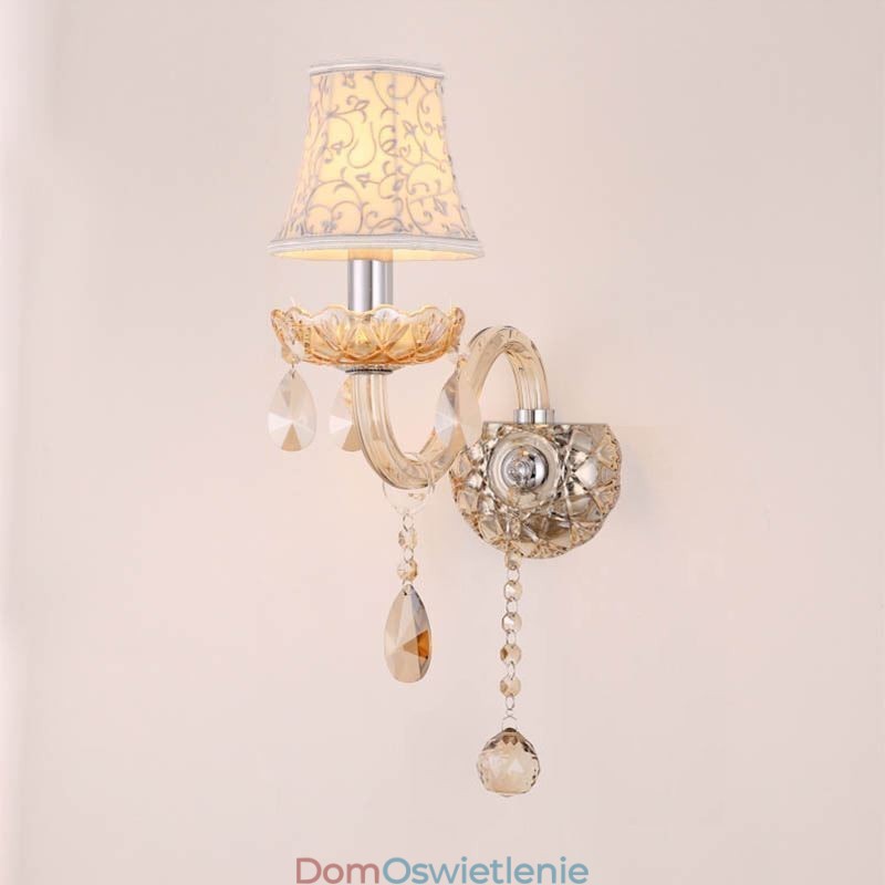 Elegancki kryształowy kinkiet w stylu europejskim, lampa ścienna do alejki