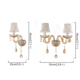 Elegancki kryształowy kinkiet w stylu europejskim, lampa ścienna do alejki