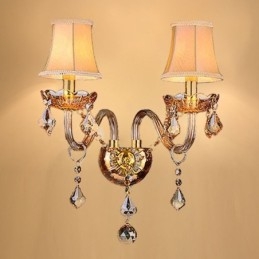 Europejska kryształowa lampa ścienna Elegancka dwupunktowa lampa ścienna na schody