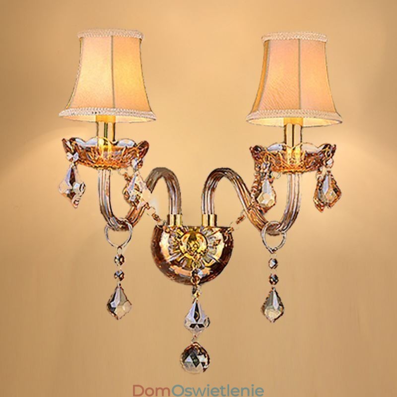 Europejska kryształowa lampa ścienna Elegancka dwupunktowa lampa ścienna na schody