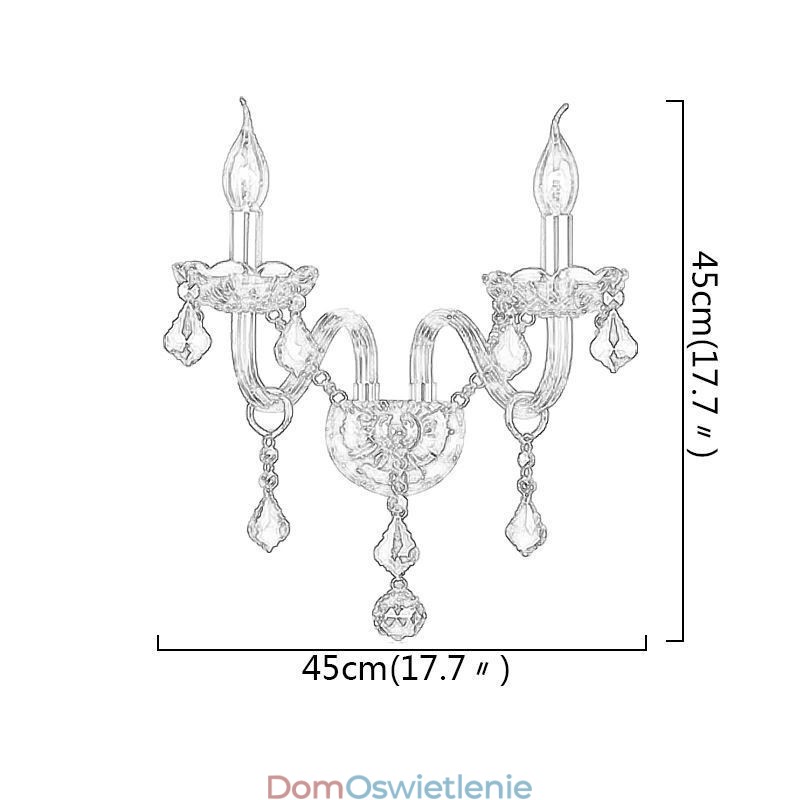 Europejska kryształowa lampa ścienna Elegancka dwupunktowa lampa ścienna na schody