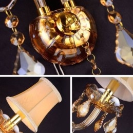 Europejska kryształowa lampa ścienna Elegancka dwupunktowa lampa ścienna na schody