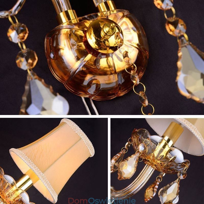 Europejska kryształowa lampa ścienna Elegancka dwupunktowa lampa ścienna na schody