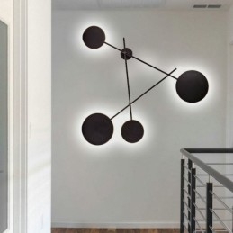 Nowoczesna lampa ścienna w kształcie geometrycznym, oprawa żelazna