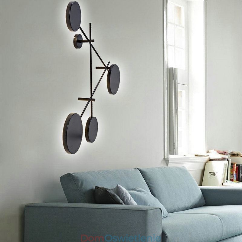 Nowoczesna lampa ścienna w kształcie geometrycznym, oprawa żelazna