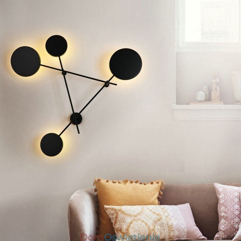 Nowoczesna lampa ścienna w kształcie geometrycznym, oprawa żelazna
