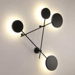 Nowoczesna lampa ścienna w kształcie geometrycznym, oprawa żelazna