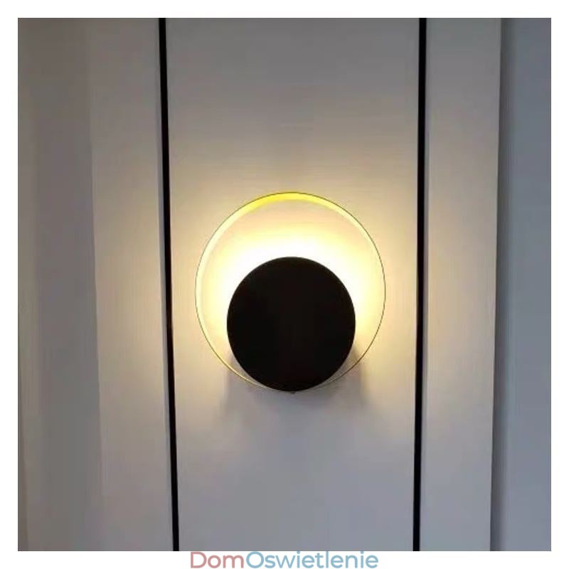 Nowoczesny styl kinkiet czarny okrągły kinkiet kreatywny lampka nocna oświetlenie