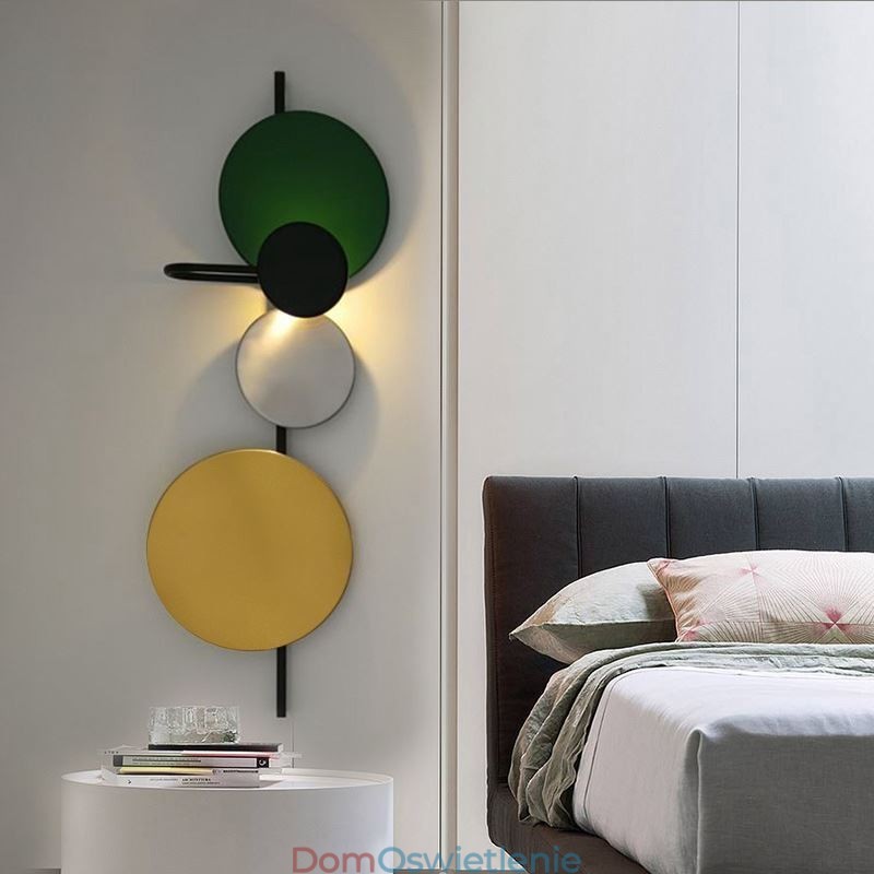 Nowoczesna lampa ścienna okrągła lampa ścienna kolorowe oświetlenie domu oświetlenie przy łóżku