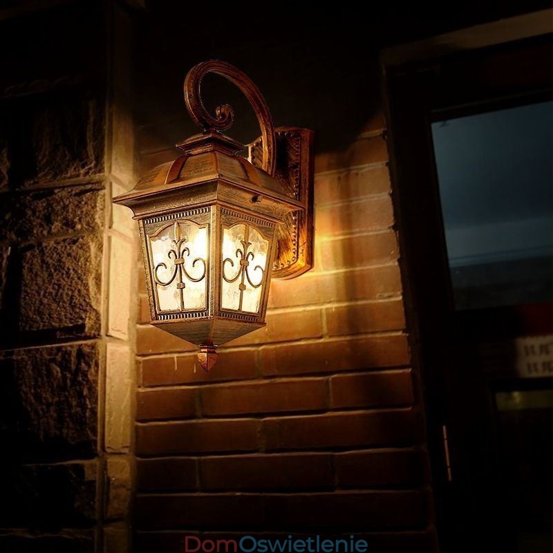 Europejska retro zewnętrzna lampa ścienna wodoodporna strzałka kwiat kinkiet ścienny