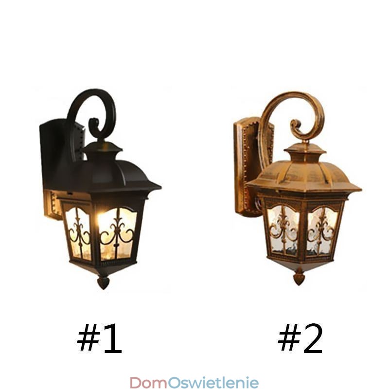 Europejska retro zewnętrzna lampa ścienna wodoodporna strzałka kwiat kinkiet ścienny