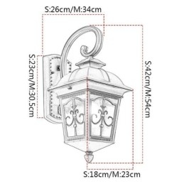 Europejska retro zewnętrzna lampa ścienna wodoodporna strzałka kwiat kinkiet ścienny