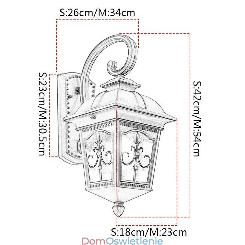 Europejska retro zewnętrzna lampa ścienna wodoodporna strzałka kwiat kinkiet ścienny
