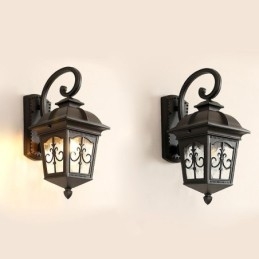 Europejska retro zewnętrzna lampa ścienna wodoodporna strzałka kwiat kinkiet ścienny