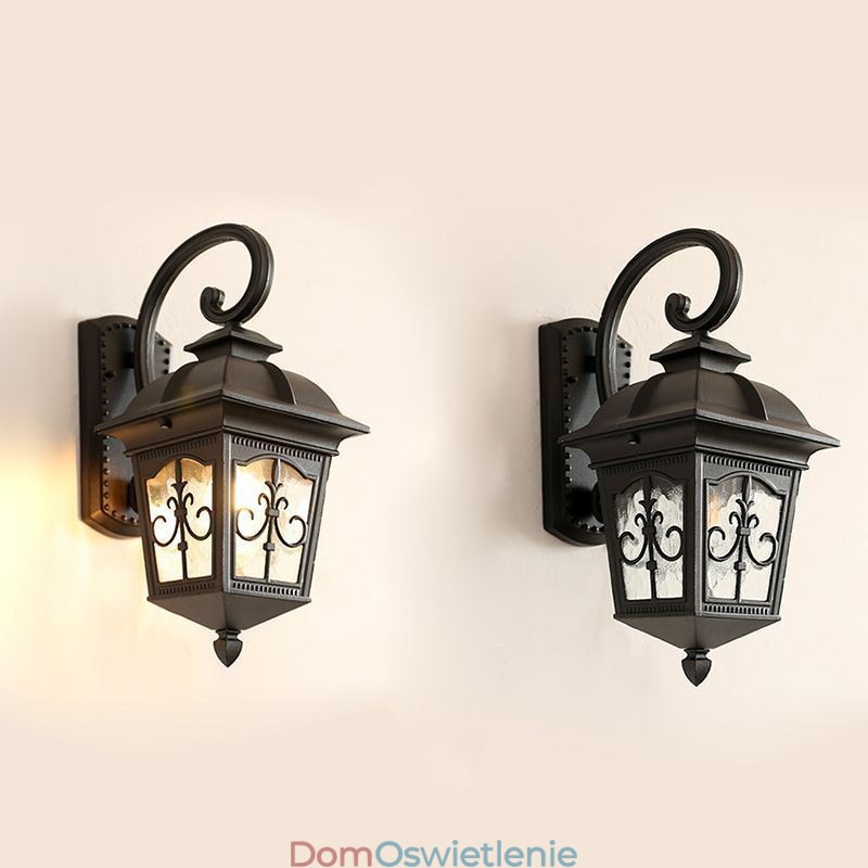 Europejska retro zewnętrzna lampa ścienna wodoodporna strzałka kwiat kinkiet ścienny