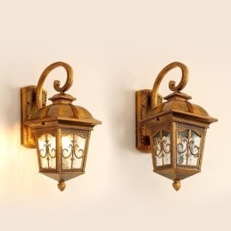 Europejska retro zewnętrzna lampa ścienna wodoodporna strzałka kwiat kinkiet ścienny