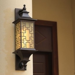 Chińska zewnętrzna kinkiet ścienny wodoodporna kratka okienna lampa ścienna