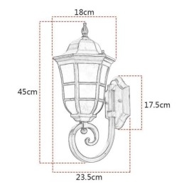Europejska kinkiet Retro lampa zewnętrzna pojedyncza głowica wodoodporna lampa ścienna ze szkła mrożonego