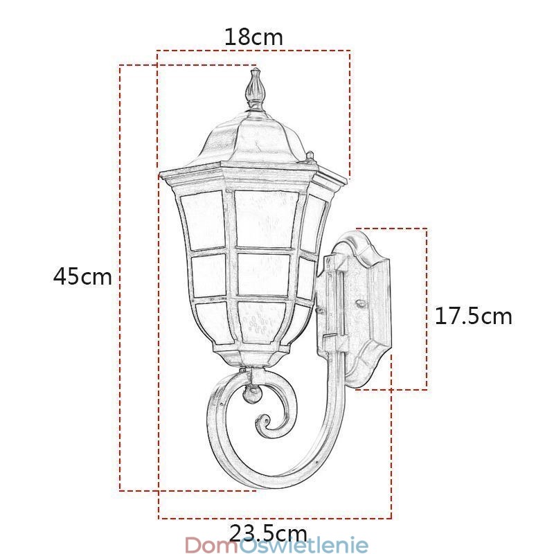 Europejska kinkiet Retro lampa zewnętrzna pojedyncza głowica wodoodporna lampa ścienna ze szkła mrożonego