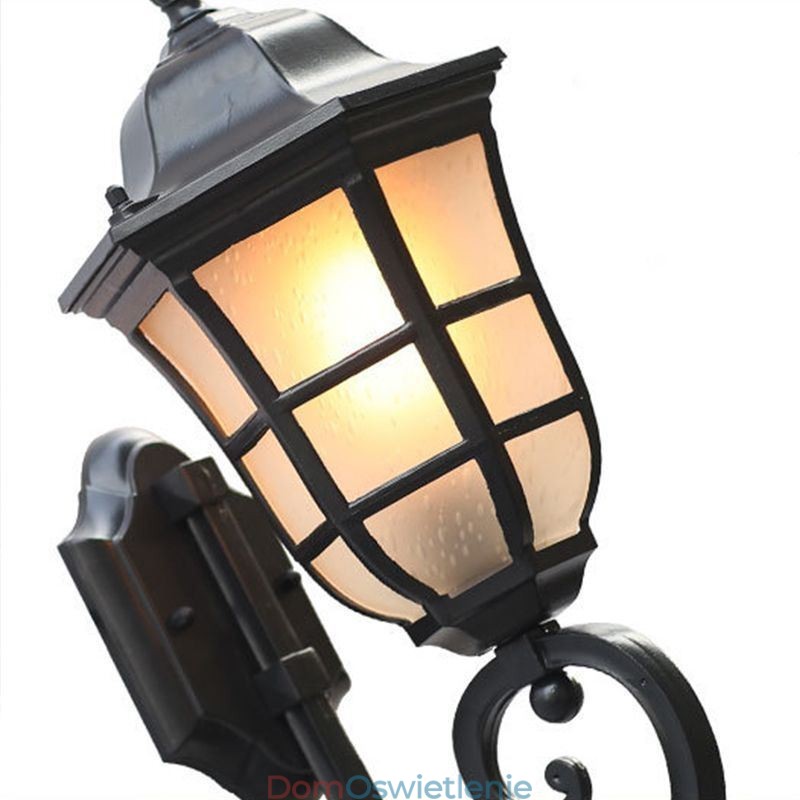 Europejska kinkiet Retro lampa zewnętrzna pojedyncza głowica wodoodporna lampa ścienna ze szkła mrożonego
