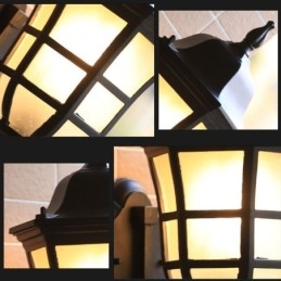 Europejska kinkiet Retro lampa zewnętrzna pojedyncza głowica wodoodporna lampa ścienna ze szkła mrożonego