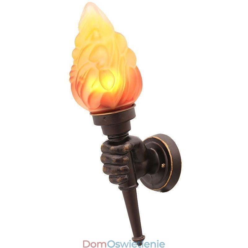 Europejska retro zewnętrzna lampa ścienna wodoodporna w kształcie pochodni
