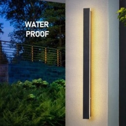 Zewnętrzna długa nowoczesna współczesna lampa ścienna kinkiet IP 44 do ganku, patio, ogrodu