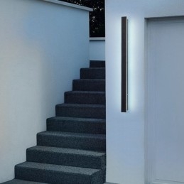Zewnętrzna długa nowoczesna współczesna lampa ścienna kinkiet IP 44 do ganku, patio, ogrodu
