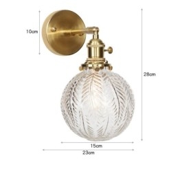 Nowoczesna lampa ścienna Bean z kloszem szklanym w kształcie kuli