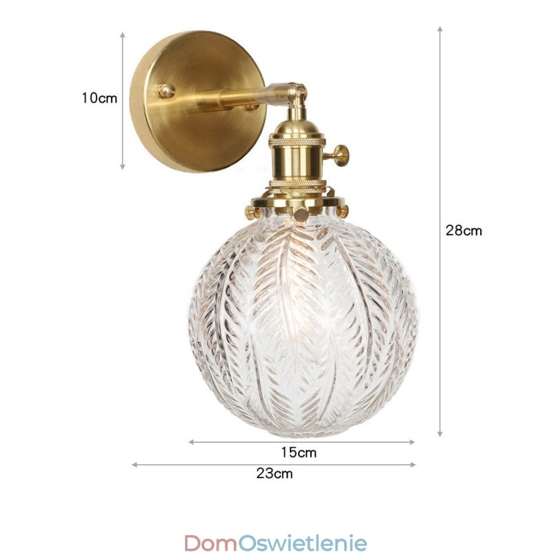 Nowoczesna lampa ścienna Bean z kloszem szklanym w kształcie kuli