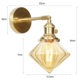 Nowoczesna lampa ścienna z kloszem szklanym