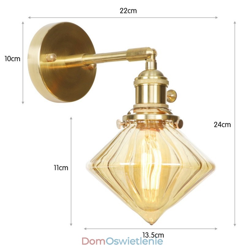 Nowoczesna lampa ścienna z kloszem szklanym