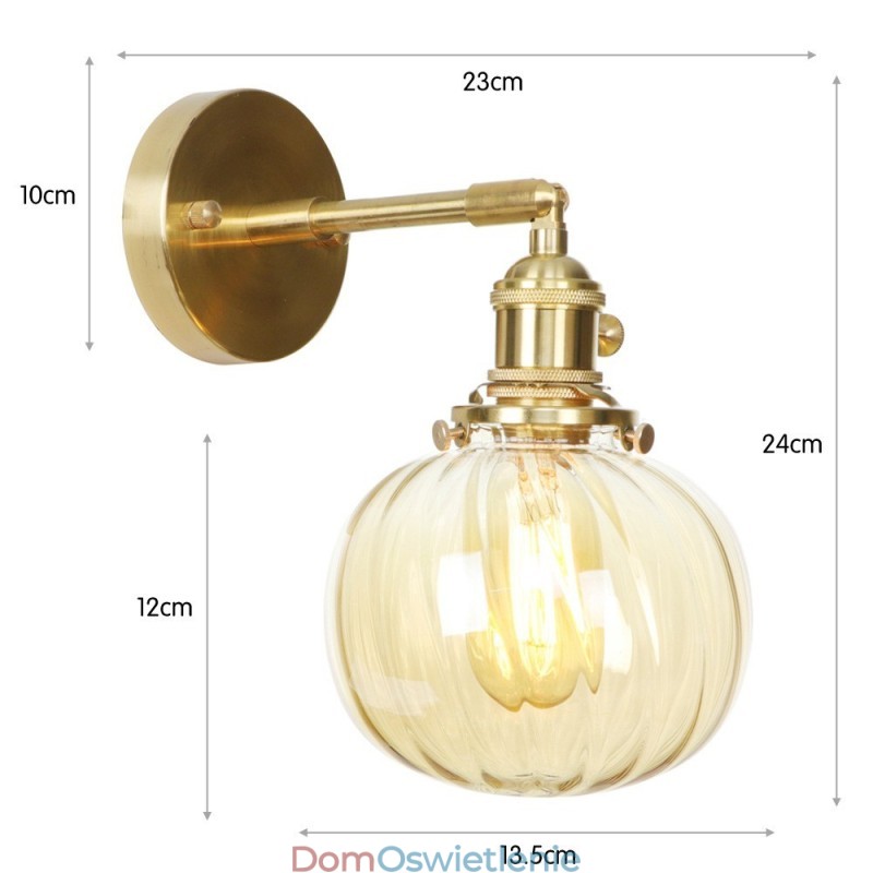 Nowoczesna lampa ścienna Bean z kloszem szklanym w kształcie kuli